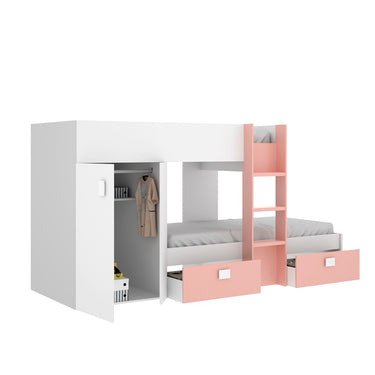 Cama tren con armario y dos cajones mod. MASUYO