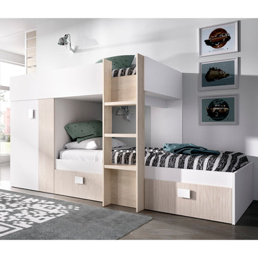 Cama tren con armario y dos cajones mod. MASUYO