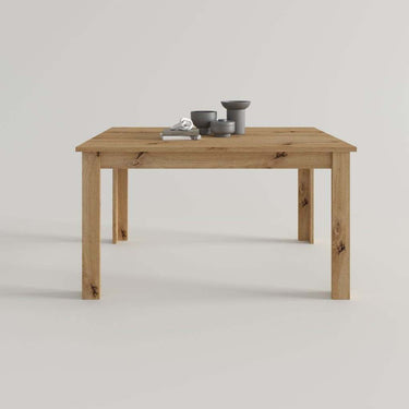 Mesa de comedor extensible ALLEGRA con pata en L, melamina de alta calidad y diseño elegante.