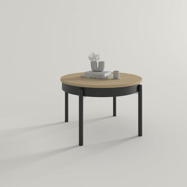 Mesa de Centro Redonda elevable patas metálicas mod. BELLA