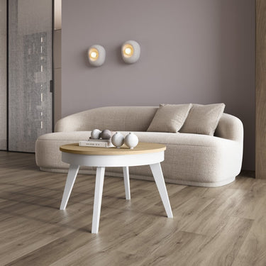 Mesa de Centro Redonda elevable patas inclinadas mod. CAELI