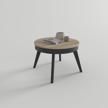 Mesa de Centro Redonda elevable patas inclinadas mod. CAELI