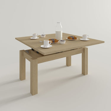 Mesa Centro Elevable Convertible  Pata Cuadrada mod. CHIARA