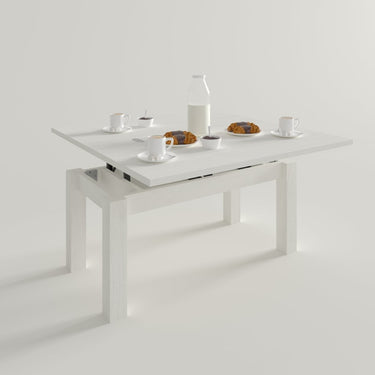 Mesa Centro Elevable Convertible  Pata Cuadrada mod. CHIARA