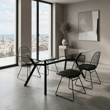 Mesa de comedor rectangular cristal mod. ANITA