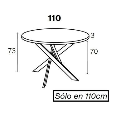 Mesa redonda Fija patas X mod. DONATA
