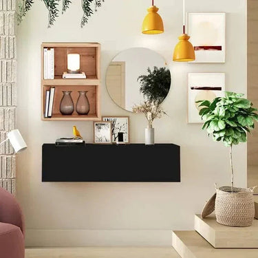 Mueble recibidor FLORENCIA mod. 7 minimalista con espejo redondo y almacenamiento combinado