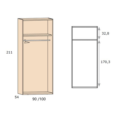 Armario 2P L'AQUILA altura 211