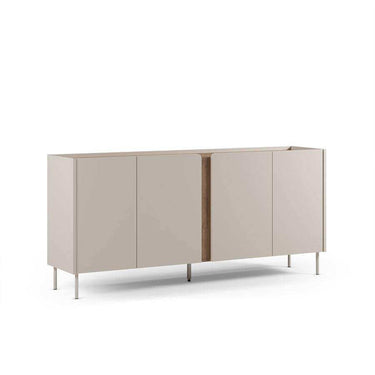 Aparador 4 puertas modelo Elicul moderno con patas metálicas y acabado melamina
