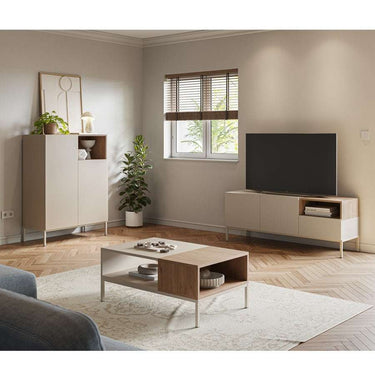 Aparador alto Cailin Perla 2 puertas diseño moderno color perla