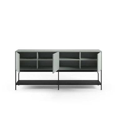 Aparador Arima moderno con 3 puertas y patas de metal negro