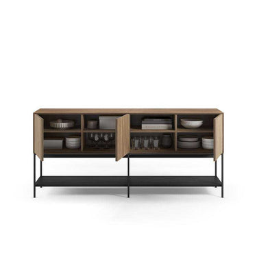 Aparador Arima 3 puertas moderno con patas de metal negro