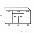 Aparador salón bolonia mueble comedor auxiliar de 4 puertas y 2 cajones
