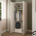 Armario 2 puertas batientes modelo Génova de madera en colores artesán y roble natural