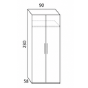 Armario compacto de 2 puertas batientes modelo Génova en roble natural
