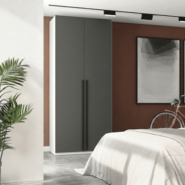 Armario 2 puertas LUCCA diseño minimalista con tirador negro mate