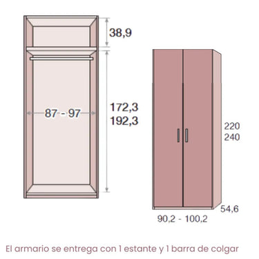 Armario 2 puertas SIENA