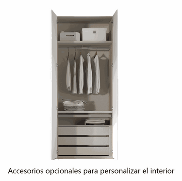 Armario 2 puertas colección SIENA con puertas batientes y almacenamiento personalizado