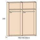 Armario 4 puertas L'AQUILA altura 240cm madera con estructura resistente y bisagras de calidad, fabricado en España.