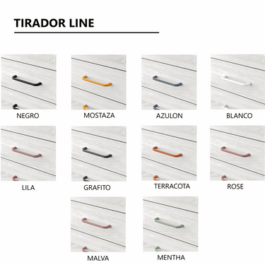 Tirador lineal para muebles, de metal con acabado curvo en varios colores; combina con Armario corredero.