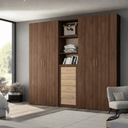Armario dormitorio l'aquila de 4 puertas con cajonera en colores combinados