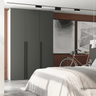 Armario dormitorio LUCCA de 3 puertas batientes con tirador negro mate