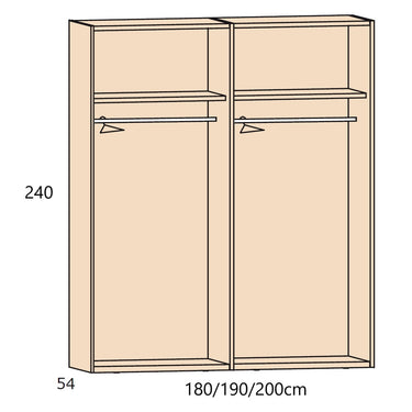 Armario cuatro puertas L'AQUILA altura 240cm