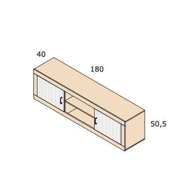 Mueble TV 2 puertas y 2 huecos ASTI 180 cm