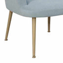 Butaca azul velvet modelo INDO con brazos y reposapiés