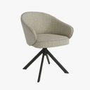 Butaca VERONA tapizada con base giratoria y patas metálicas negras en cuatro colores