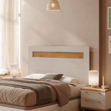 cabecero cama génova modelo camogli en madera con detalle en contraste
