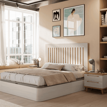 cabecero cama genova portofino con lamas verticales y diseño acogedor