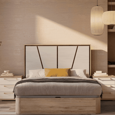Cabecero cama Génova modelo Torriglia con paneles geométricos y personalizable