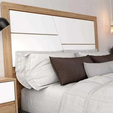 Cabecero cama matrimonio LUCCA 9 con detalle geométrico rebajado en melamina