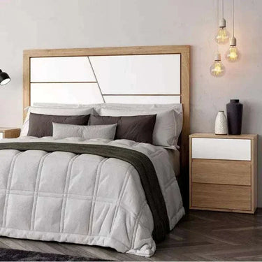 Cabecero cama matrimonio LUCCA 9 con diseño geométrico en melamina