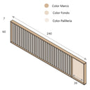 Cabecero galería LUCCA mod. 12 de diseño sofisticado en tableros naturales con melamina y colores personalizables.