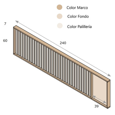Cabecero galería LUCCA mod. 12 de diseño sofisticado en tableros naturales con melamina y colores personalizables.