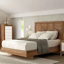 Cabecero de matrimonio L'AQUILA mod. 3 con diseño geométrico y acabado en melamina, fabricado en España.