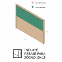 Cabecero cama tapizado para cama de matrimonio modelo LUCCA mod. 8 con diseño geométrico y estructura personalizable.