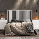 Cabecero matrimonio LUCCA mod. 1 en melamina, disponible en varias medidas y colores, diseño resistente y personalizable para dormitorio.
