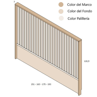 Cabecero matrimonio LUCCA mod. 1 en melamina personalizable en varios colores y medidas.