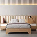 Cabecero cama matrimonio LUCCA mod. 14 de diseño elegante con palillería y acabado liso para dormitorio moderno