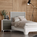Cabecero individual juvenil LUCCA mod.3 en madera natural con melamina, disponible en varios colores y medidas.