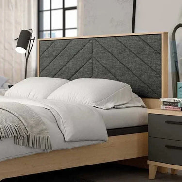 Cabecero cama tapizado dormitorio LUCCA mod. 8 con diseño geométrico y estructura personalizable