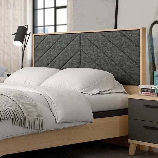 Cabecero cama tapizado dormitorio LUCCA mod. 8 con diseño geométrico y estructura personalizable