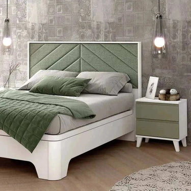 Cabecero cama tapizado matrimonio LUCCA mod. 8 diseño geométrico colores personalizables materiales resistentes hecho en España