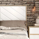 Cabecero cama tapizado matrimonio tapizado LUCCA mod. 8 con diseño geométrico y acabado melamínico resistente.