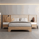 Cabecero cama matrimonio LUCCA mod. 14 diseño elegante con palillería y acabado liso para dormitorio moderno