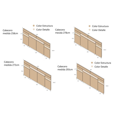 Cabecero LED matrimonio LUCCA mod. 10