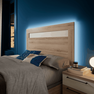 cabecero cama genova model camogli acabado madera detalle contraste personalizado